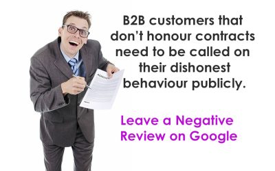 Leave a negative Google review as a supplier who has not been paid